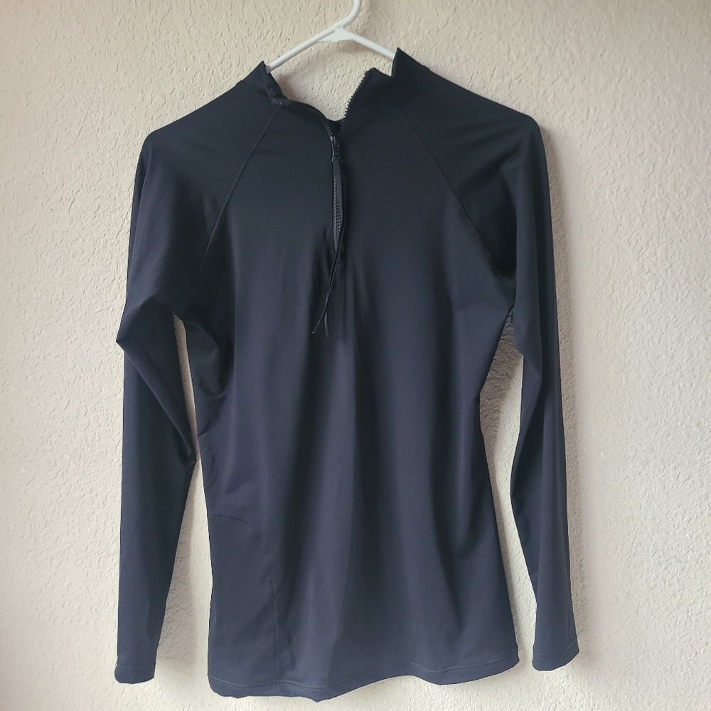 Athleta Black Long Sleeve Swim Top